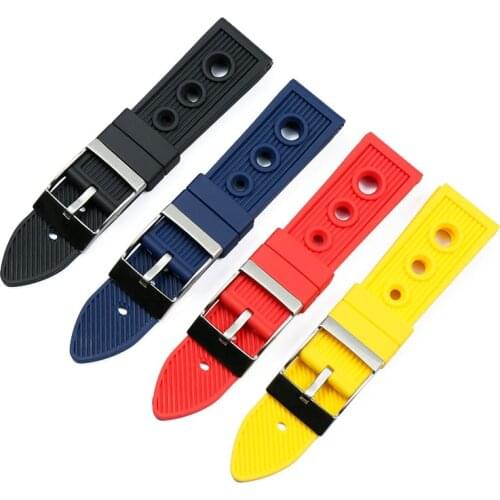 High quality sports waterproof rubber strap mens 22mm24mm watch accessory buckle for Breitling Avengers Super Ocean wristband