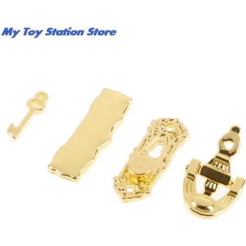 1:12 4PCS Metal Door Knocker Set Dollhouse Hardware Miniature Accessories