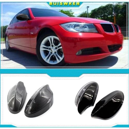 1 Pair Rear View Mirror Cover Caps for BMW E90 E91 325I 328I 330I Sedan 2005-2008 Gloss Black Side Mirror Covers