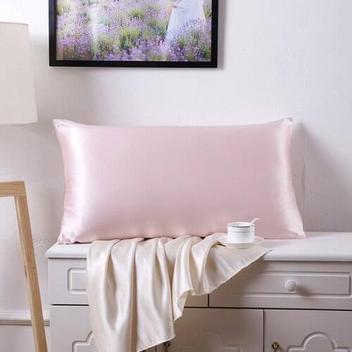 1 pcs 19 mu 1 side 100% nature mulberry Silk pillowcase zipper pillowcases pillow case for healthy standard queen king