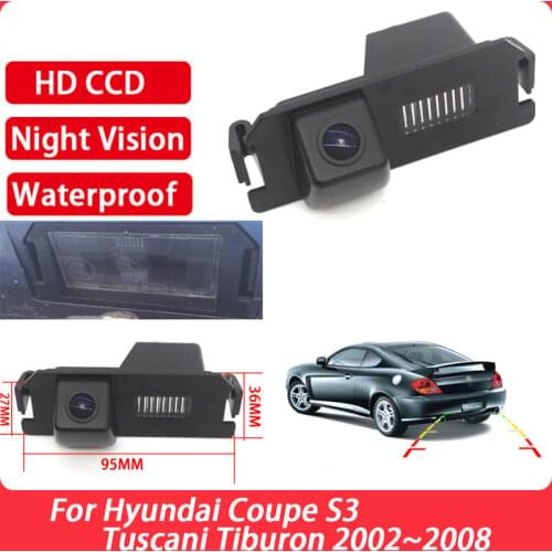 Car Rear View camera For Hyundai Coupe S3 Tuscani Tiburon 2002~2008 CCD Full HD Night Vision Waterproof Reversing Parking Camera