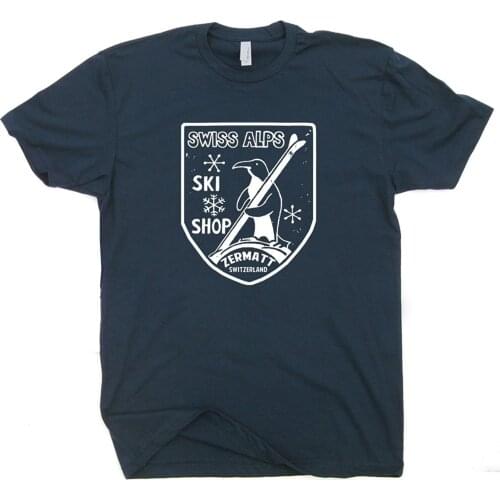 2019 Summer Brand Adults Casual Hot Swiss Alps Skiner Snowboard Zermatt Switzerland WVintage Retro Graphic Tshirt Tee Shirt