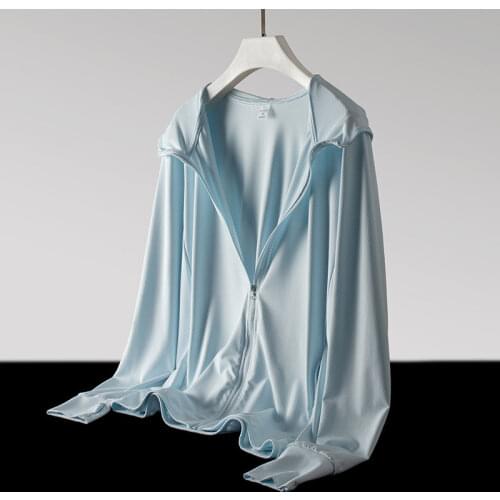 2021 Summer UV Jacket Women Sun Protection Clothing Lady Fashion Loose Sunscreen Jacket Long-sleeved Hooded Coat Plus Size Y314