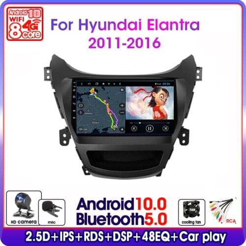 Android 10 Car Radio For Hyundai Elantra Avante I35 2011-2016 Multimedia Player 2 din GPS Navigaion Floating window Split Screen