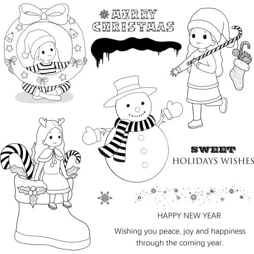 AZSG Christmas Snowman / Girl Clear Stamps For DIY Scrapbooking Decorative Card Making Crafts Fun Decoration Supplies 13*13cm