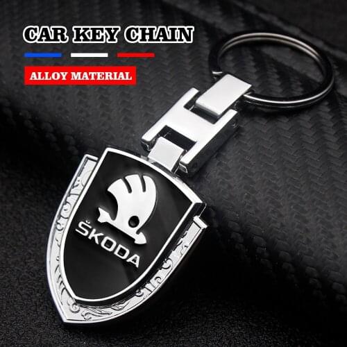 Car Shield Keychain Outdoor Metal Key Ring Trinket Gift For Men Women For Skoda Fabia 2 3 Karoq Kodiaq Octavia 3 Superb 2 3 Comb
