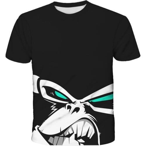 Orangutan T Shirt Kids 3D Prints Boy Girls Chinese Paper Cutting StyleInteresting Animal Patterns Casual Comfortable Baby Top