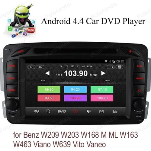 For B/enz W209 W203 W168 M ML W163 W463 V/iano W639 V/ito V/aneo Android4.4 Car DVD CD Quad Core wifi 3G BT GPS DAB+ DTV radio