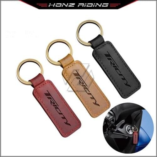 For Yamaha Tricity 125 155 300 Scooter Key Motorcycle Cowhide Keychain Key Ring
