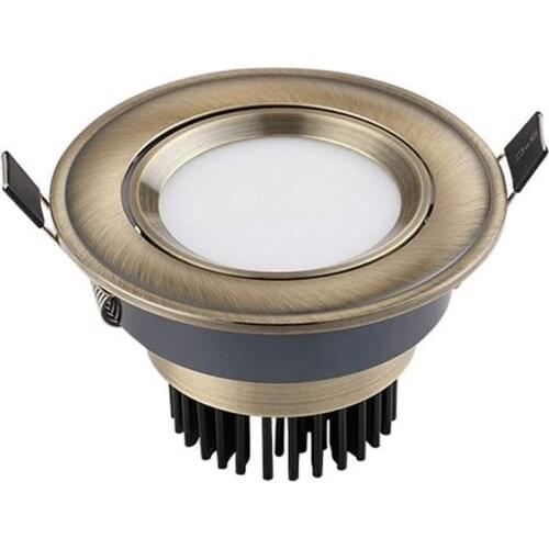 European Retro Downlight Aluminum Heat Dissipation LED Lamp Bead Recessed Ceiling Adjustable Angle Home Commercial Lighting