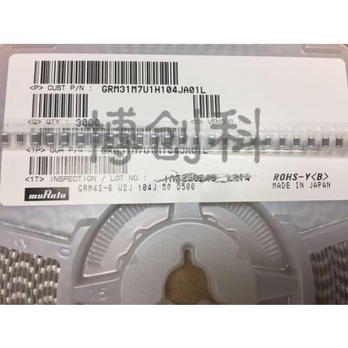 GRM31M7U1H104JA01L SMD MLCC 1206 100nF(104) ±5% 50V Ceramic Capacitor GRM31BR72J332KW01L SMD MLCC 1206 3.3nF(332) ±10% 630V Ce