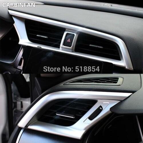 CHROME DASHBOARD AIR VENT CENTER CONSOLE TRIM COVER BEZEL GARNISH FRONT OUTLET INSERT FRAME 3PCS FIT FOR 2016 2017 HONDA CIVIC