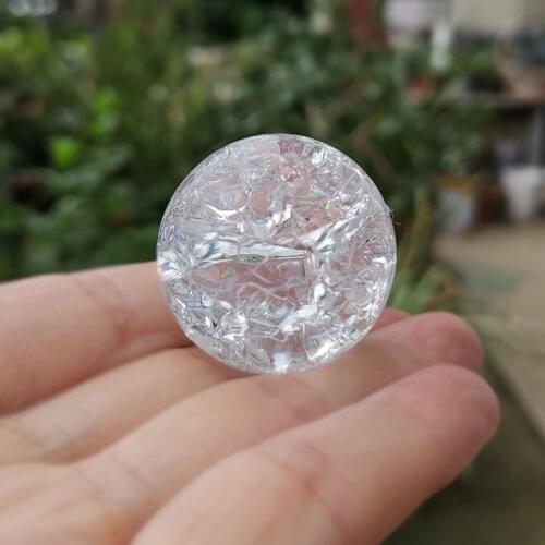 30/40mm Crystal Ice Crack Ball Glass Sphere Home Decoration Ornaments Feng Shui Figurine Marble Magic Water Fountain Ball Gifts