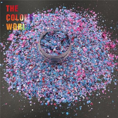 TCT-398 Mix Shape Chunky Colorful Shards Nail Glitter Nail Art Decoration Body Art Tumbler Crafts DIY Accessories Party Supplier