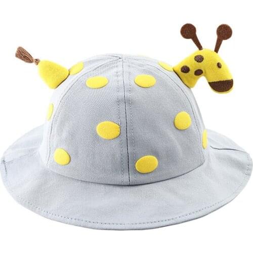 Cute Giraffe Fisherman Hat Children 2020 Fashion Korean Style 50CM Breathable Cotton Cartoon Printed High Quality Fisherman Hat