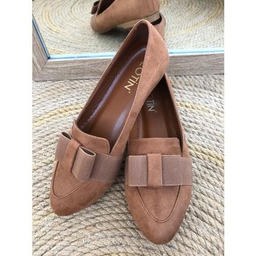 Lotin New Season Camel Flat Loefer Shoes Comfortable and Stylish Ballet Flats Spring and Summer Fashion Elegant Full Fit