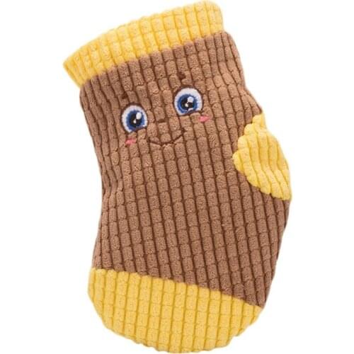 Pet Cute Funny Plush Toys Sniffing Interactive Training Vocal Dog Toy Blue Socks Shape Pet Dog Supplies