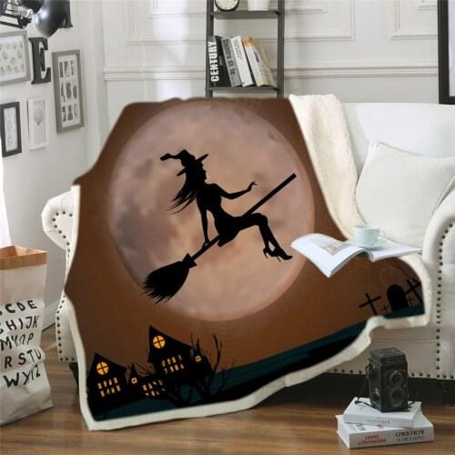 Fashion Adults Sofa Throw Blanket Printing Halloween Fleece Couch Bed Blanket Kids Room Decoration