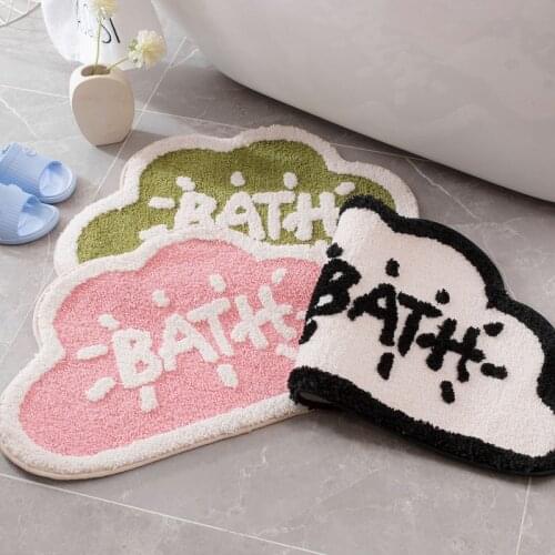 Cartoon Welcome Door Rugs for Entrance Non-slip Absorb Water Bathroom Doormat Soft Short Plush Hotel Shower Foot Pad