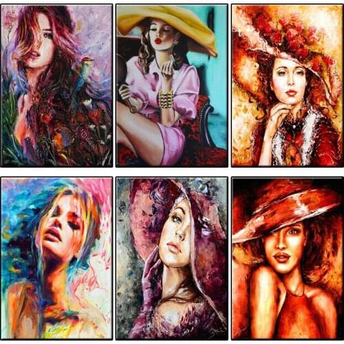 DIY Paintings By Numbers Mature Women Abstract Characters Pictures By Numbers On Canvas Home Decor For Living Room Unique Gift