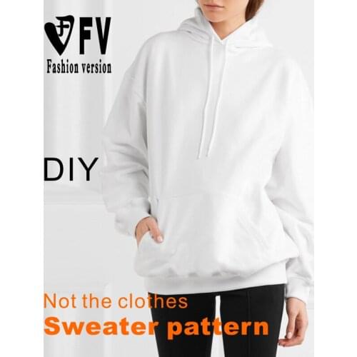 Garment DIY pattern womens hooded sportswear jacket sewing design drawing 1:1 finished pattern BWY-10