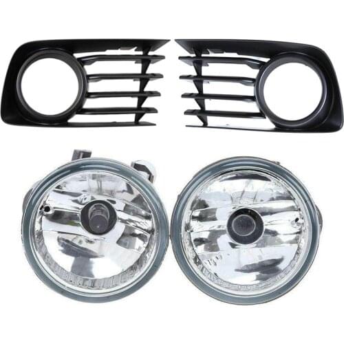 Pair Front Bumper Fog Light Lamps + Covers Kit for Toyota Prius 2004-2009 with Bulb 81221-52070 81211-52070