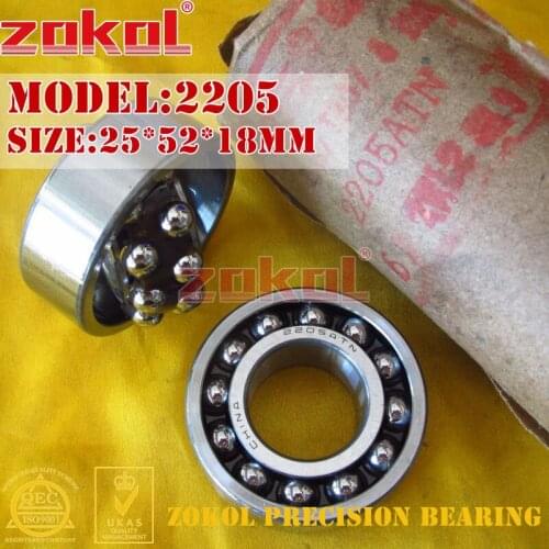 ZOKOL bearing 2205 1505 Self-aligning ball bearing 25*52*18mm