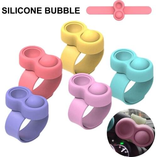 Push Pop Bubble Fidget Toy Wristband Silicone Bubble Decompression Slap Bracelet Steering Wheel Mount Sensory Toy Accessories