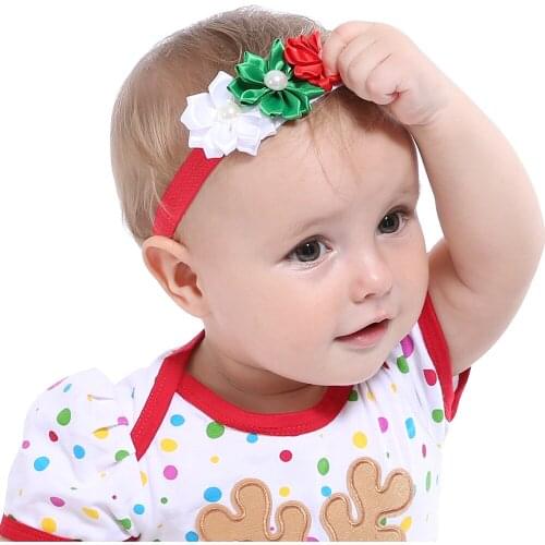 Christmas childrens fashion three corner flower pearl drill bit flower headband