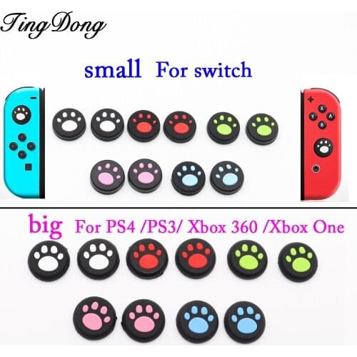 TingDong Cat Paw For PS4 PS3 Silicone Analog Controller Thumb Stick Grips Cap For Nintend Switch NS Controller Joy-Con ThumbStic