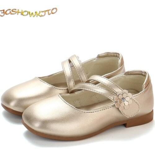 Girls Shoes Princess Floral Big Girl Shoes Kids Shoes For Girls Soft PU Leather With Flowers Sweet Cute Children Flats Mary Jane