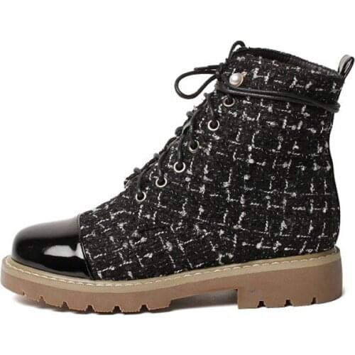 Shoes for women wild short boots female British small fragrance with low heel shoes round head women shoes zapatos de mujer