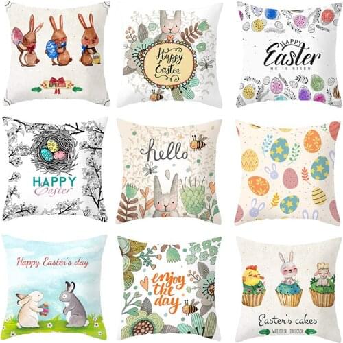 1pcs 44x44cm Handmade Easter Pillowcase Bunny Egg Rabbit Cushion Decorations Easter Decoration Cushion Gift