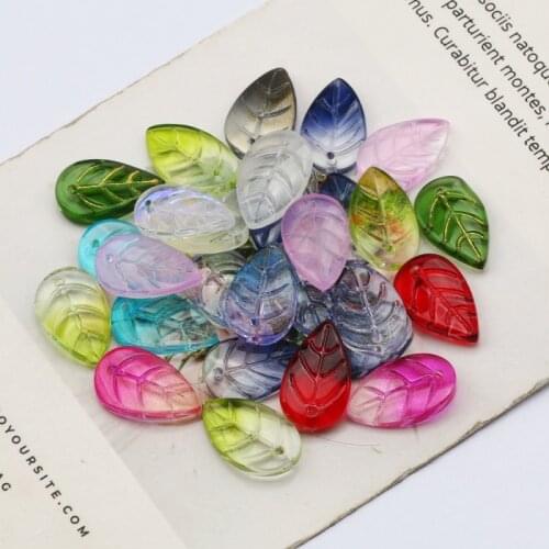 10/20/30/40/50pcs Colored Leaf Shaped Crystal Glass Beads For Jewelry Making Handmade Diy Bracelet Necklace Accessories 11x18mm