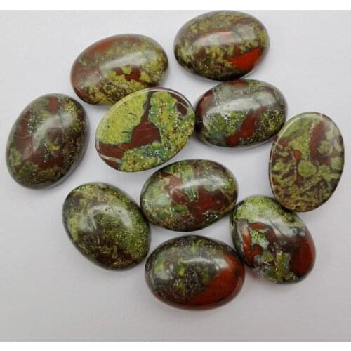 18x13MM Dragon Blood Stone Oval CAB GEM Cabochon Jewelry For Gift Bead (10 pcs/lot) H025
