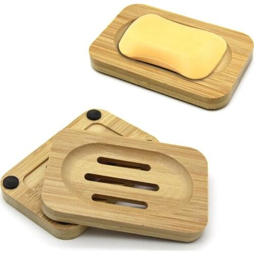 2pcs Handmade Wood Bamboo Soap Dish Tray Case Bathroom Storage Soap Box Kitchen Bath Clean Shower Holder Soap Dish Plate