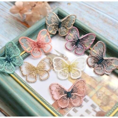 5 Pcs Small Butterfly Embroidered Lace Patch Clothing Accessories Fabric