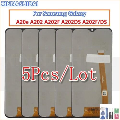 5pcs/lot For Samsung Galaxy A20e LCD Display Touch Screen Digitizer Assembly A202 A202F Replace For SAMSUNG A20e LCD Screen