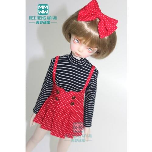 BJD accessories Doll clothes for 43--45cm MSD 1/4 BJD MSD doll Fashion high neck T-shirt, strap skirt