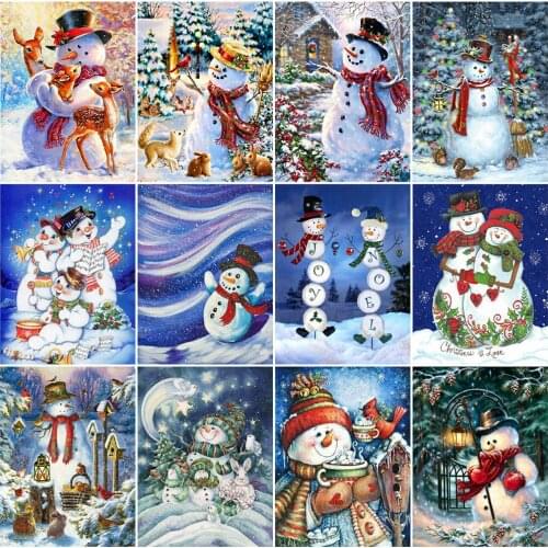 EverShine Diamond Embroidery Cartoon Diamond Painting Kit Snowman Rhinestones Cross Stitch Needlework New Arrival Wall Art