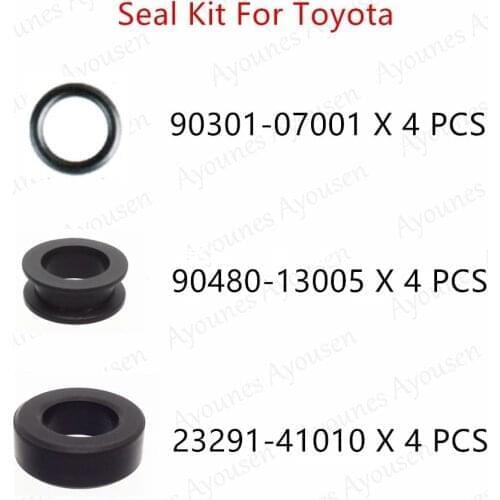 Free Shipping 100 Sets Rubber Seal Oring Kits For Toyota 23291-41010, 90480-13005, 90301-07001 Hot Sale Auto Parts Aftermarket