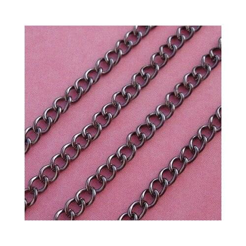 Free shipping!!!!200M/lot Gun Metal Twist Curbe Chain 2.5x3.5mm