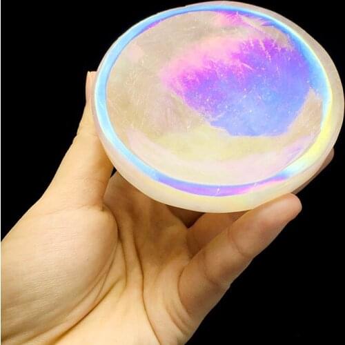 Wholesale Natural Angel Aura Rose Quartz Round Shape Bowl Healing Crystal Carved Heart Stone Dish Gift Home Decor Pink Ornament