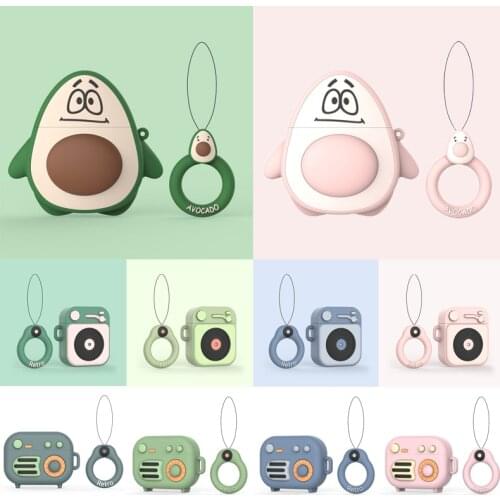 For Airpods Pro Case Cartoon Cute Soft Silicone Earphones Cases For Apple Airpods 3 / 2 / 1 Wireless Heaphone Avocado Box Bags