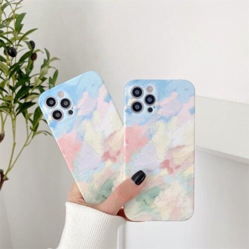 Retro Art Oil Painting Flowers Phone Case For For iPhone 12 11 Pro Max Xr Xs Max X 7 7 Plus 8 Plus Cases Soft Silicone Cover