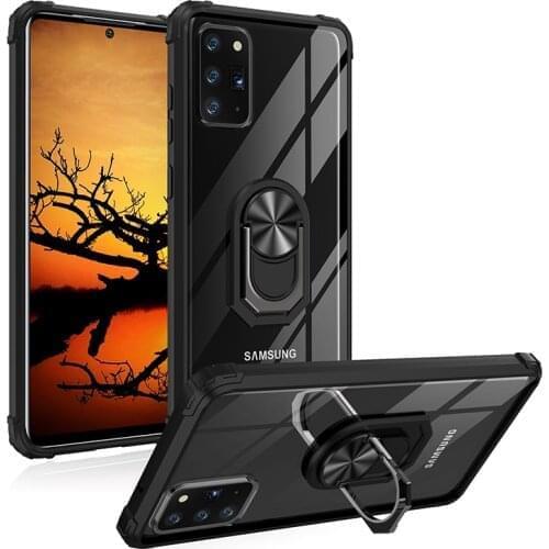 For Samsung Galaxy A21S A31 A41 A51 A71 Hard PC Transparent With Stand Ring protective Back Cover Case For Samsung A11 A21 M31