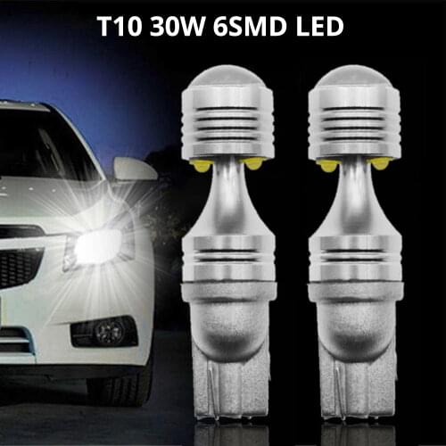 1pcs T10 canbus decoding W5W XBD 30W 6 lights High power white spare reversing light width lamp daytime running light