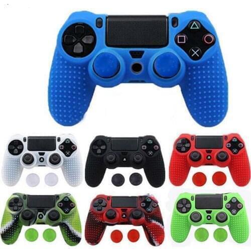By DHL Or FedEx 500pcs/lot Silicone Camo Protective Skin Case For Sony PS4 PS4 Pro Slim Controller With 2 Caps