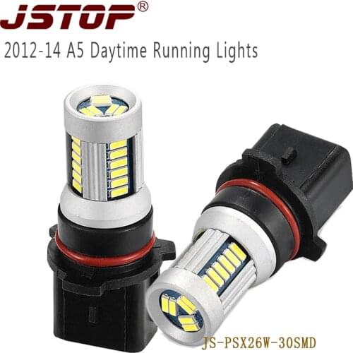 JSTOP A5 2013-2014 Daytime Running Lights led drl bulbs 4014smd car External Lamps PSX26W canbus 6000k bulbs 12VAC Daylighting