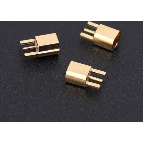 T3EE MMCX Female Jack Connector PCB Mount With Solder Straight Goldplated 3 Pins